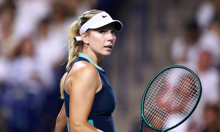 Katie Boulter in action at the National Bank Open