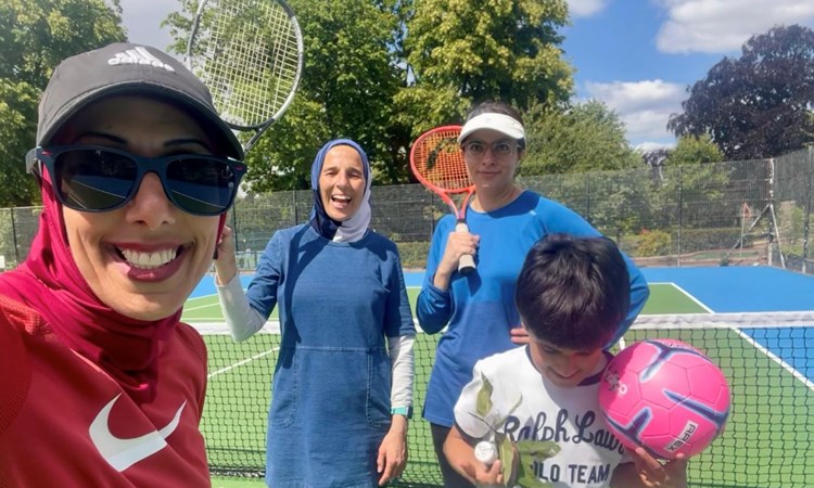 Yaz Saleh on court in one of her women's and kids sessins at Cannon Hill Park